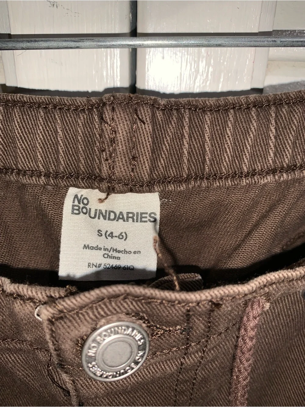 No Boundaries Drawstring Grommet Wide Leg brown jeans Women's Small